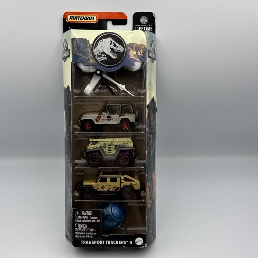 Matchbox 2024 Jurassic World Transport Trackers II 5 Pack Jeep Gyro Sphere HLY75